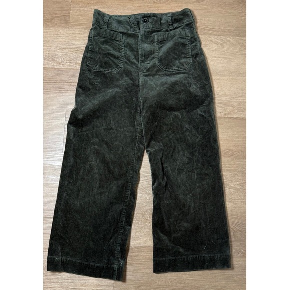 Maeve by Anthropologie Pants - Maeve Anthropologie Colette Cropped Corduroy Pants 29 Green Wide Leg Vtg Soft